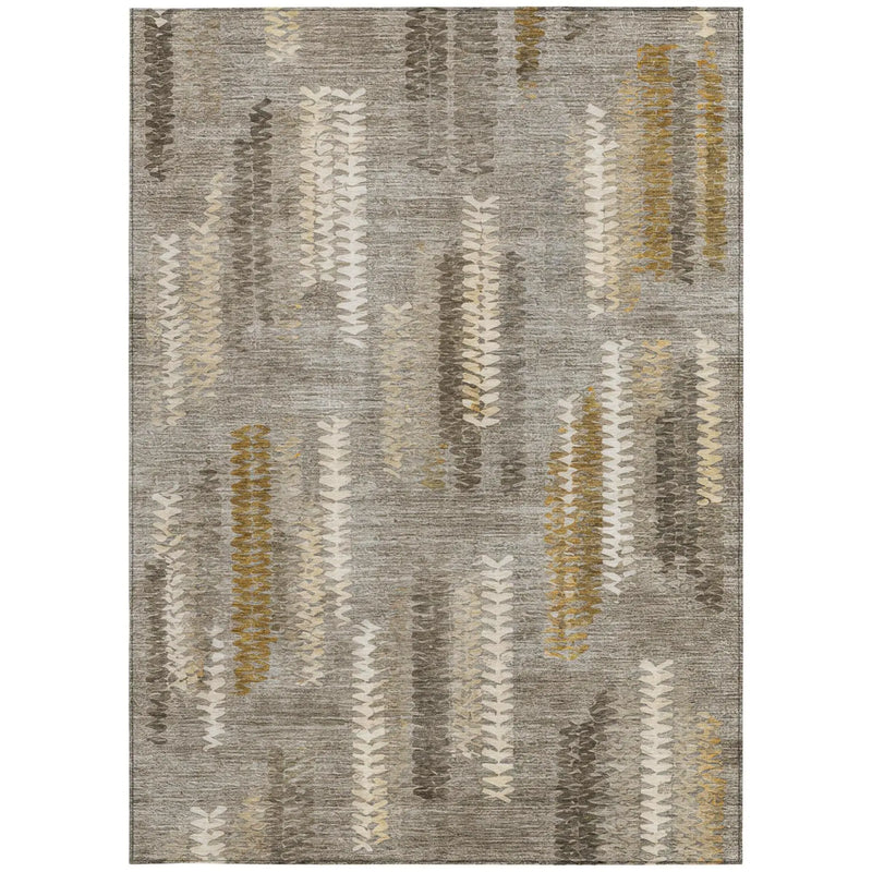 5' X 8' Pewter And Gray Abstract Washable Indoor Outdoor Area Rug Homeroots Outdoor
