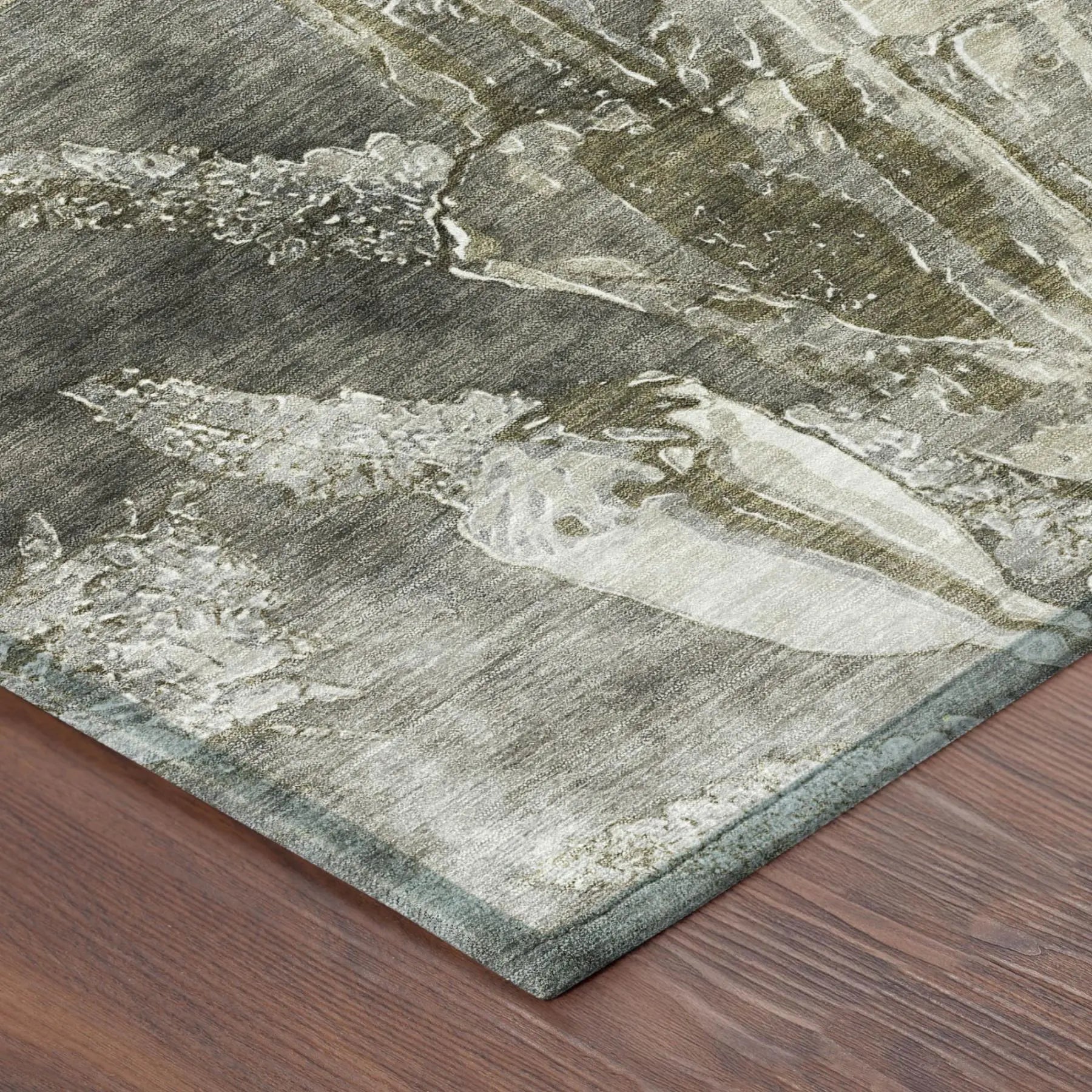 5' X 8' Pewter And Gray Floral Washable Indoor Outdoor Area Rug Homeroots Outdoor