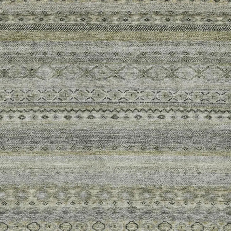 5' X 8' Pewter And Gray Striped Washable Indoor Outdoor Area Rug Homeroots Outdoor