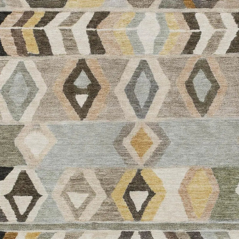 5' X 8' Pewter And Gray Tribal Washable Indoor Outdoor Area Rug Homeroots Outdoor
