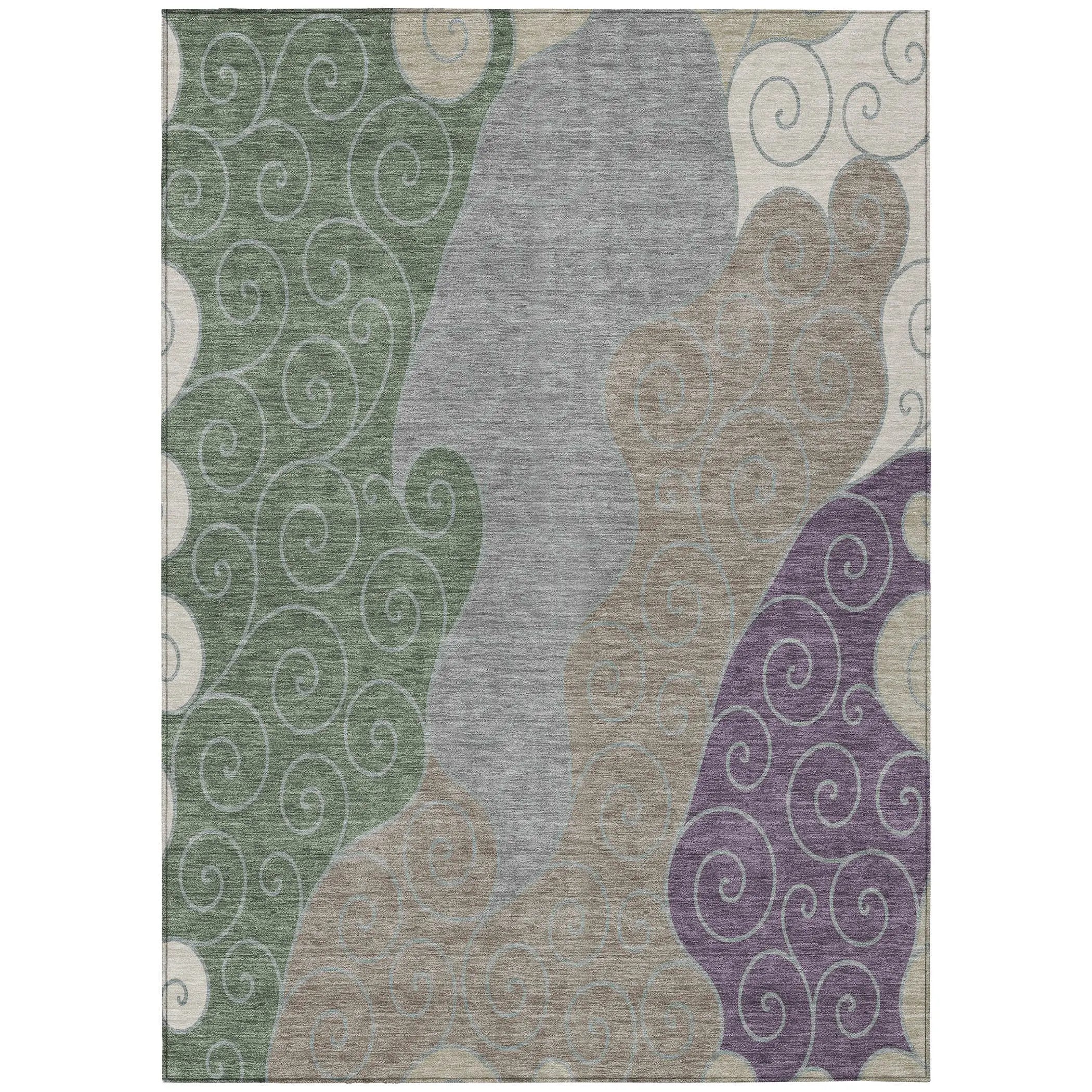 5' X 8' Pewter And Taupe Abstract Washable Indoor Outdoor Area Rug Homeroots Outdoor
