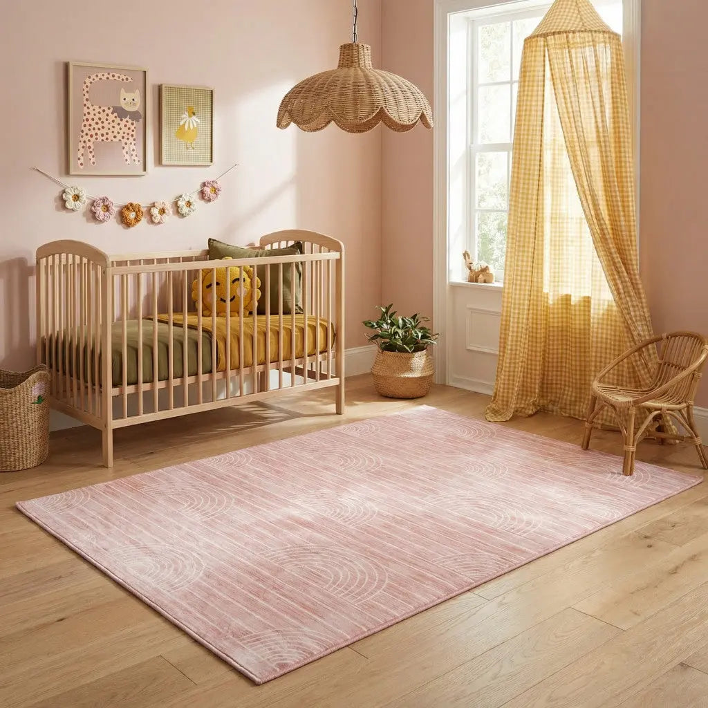 5' X 8' Pink Abstract Area Rug Homeroots Home Decor