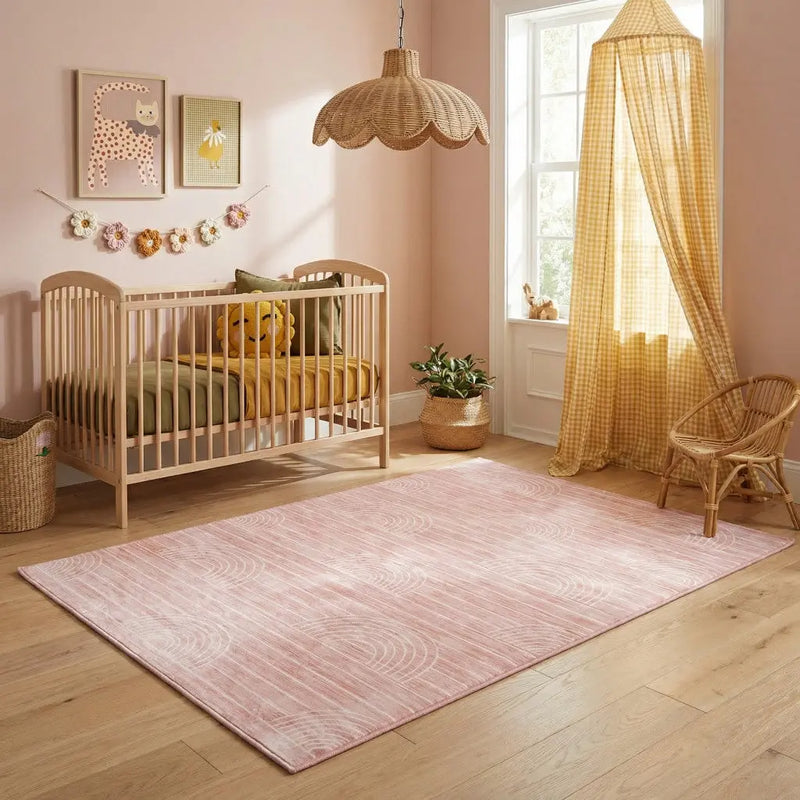 5' X 8' Pink Abstract Area Rug Homeroots Home Decor