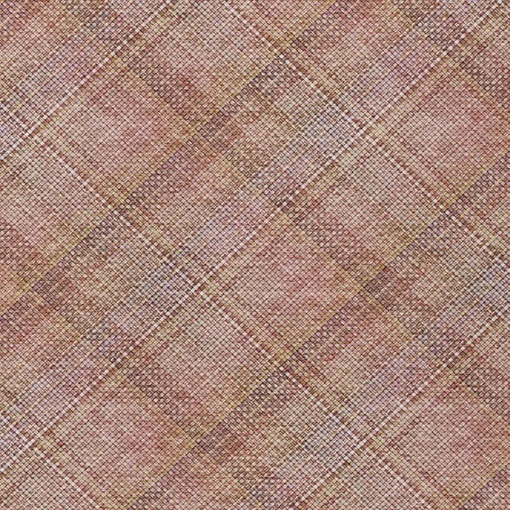 5' X 8' Pink And Beige Plaid Washable Indoor Outdoor Area Rug Homeroots Outdoor