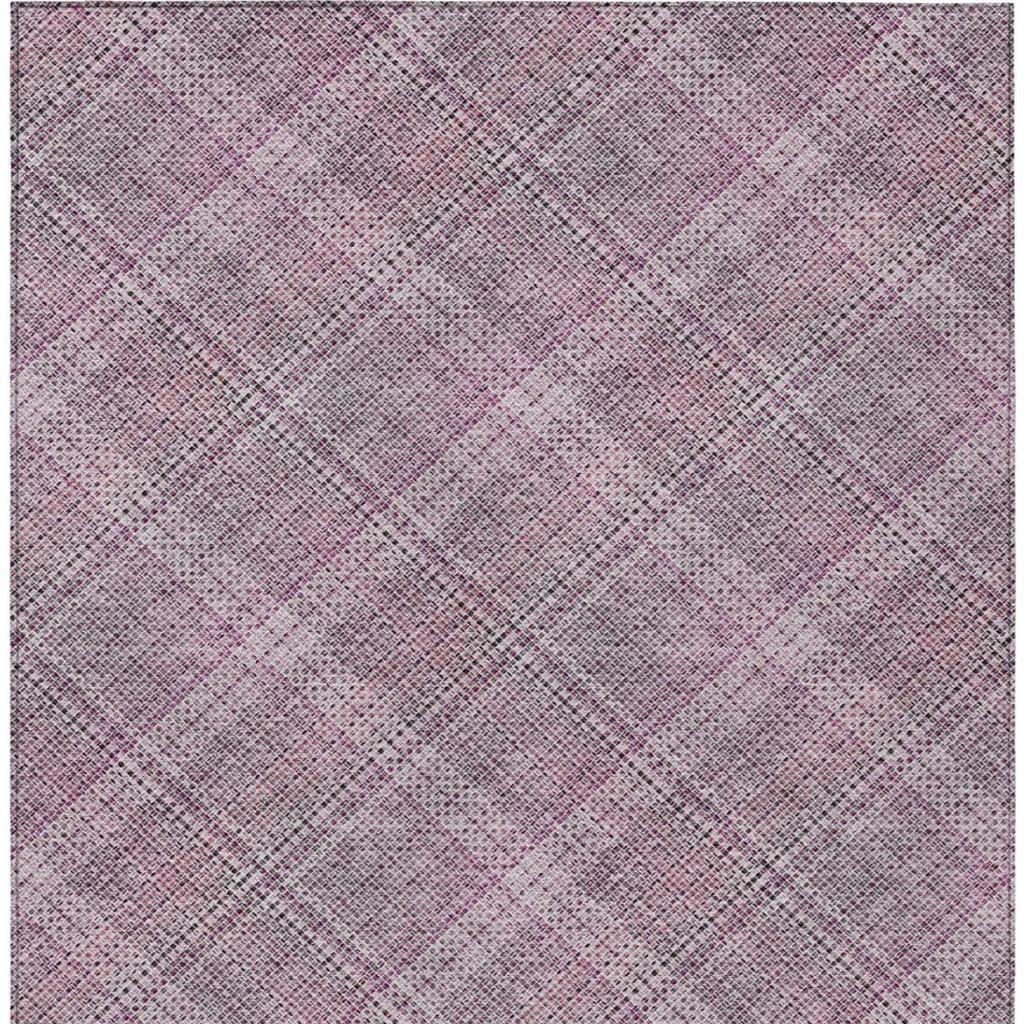 5' X 8' Pink And Blush Plaid Washable Indoor Outdoor Area Rug Homeroots Outdoor