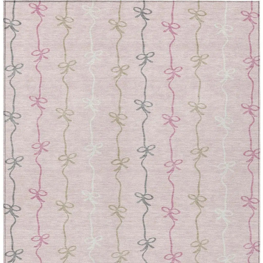 5' X 8' Pink And Gray Southwestern Washable Indoor Outdoor Area Rug Homeroots Outdoor