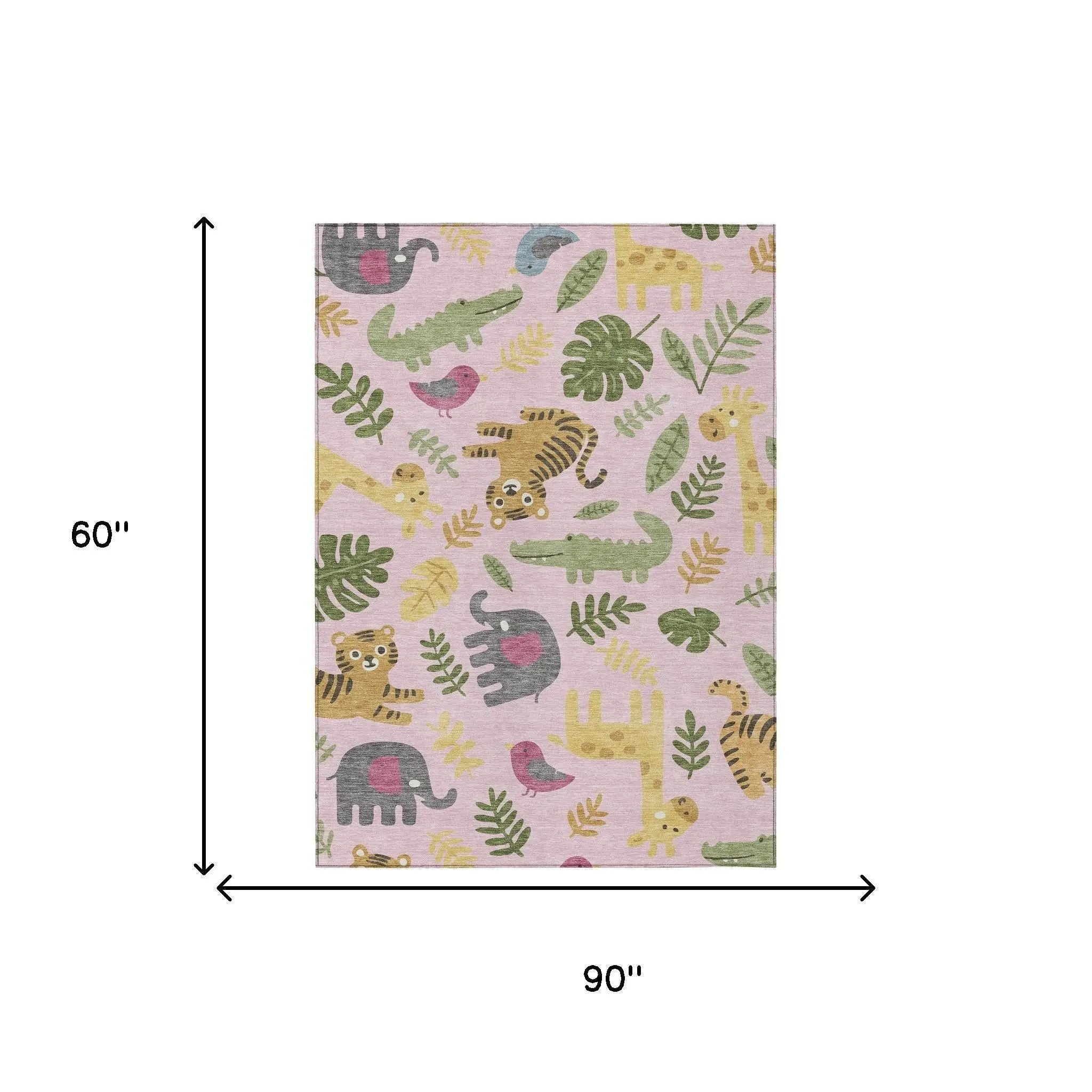 5' X 8' Pink And Ivory Abstract Washable Indoor Outdoor Area Rug Homeroots Outdoor