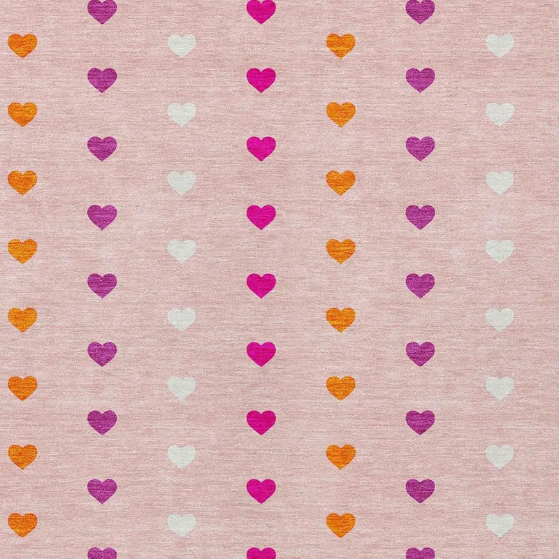 5' X 8' Pink And Ivory Geometric Washable Indoor Outdoor Area Rug Homeroots Outdoor