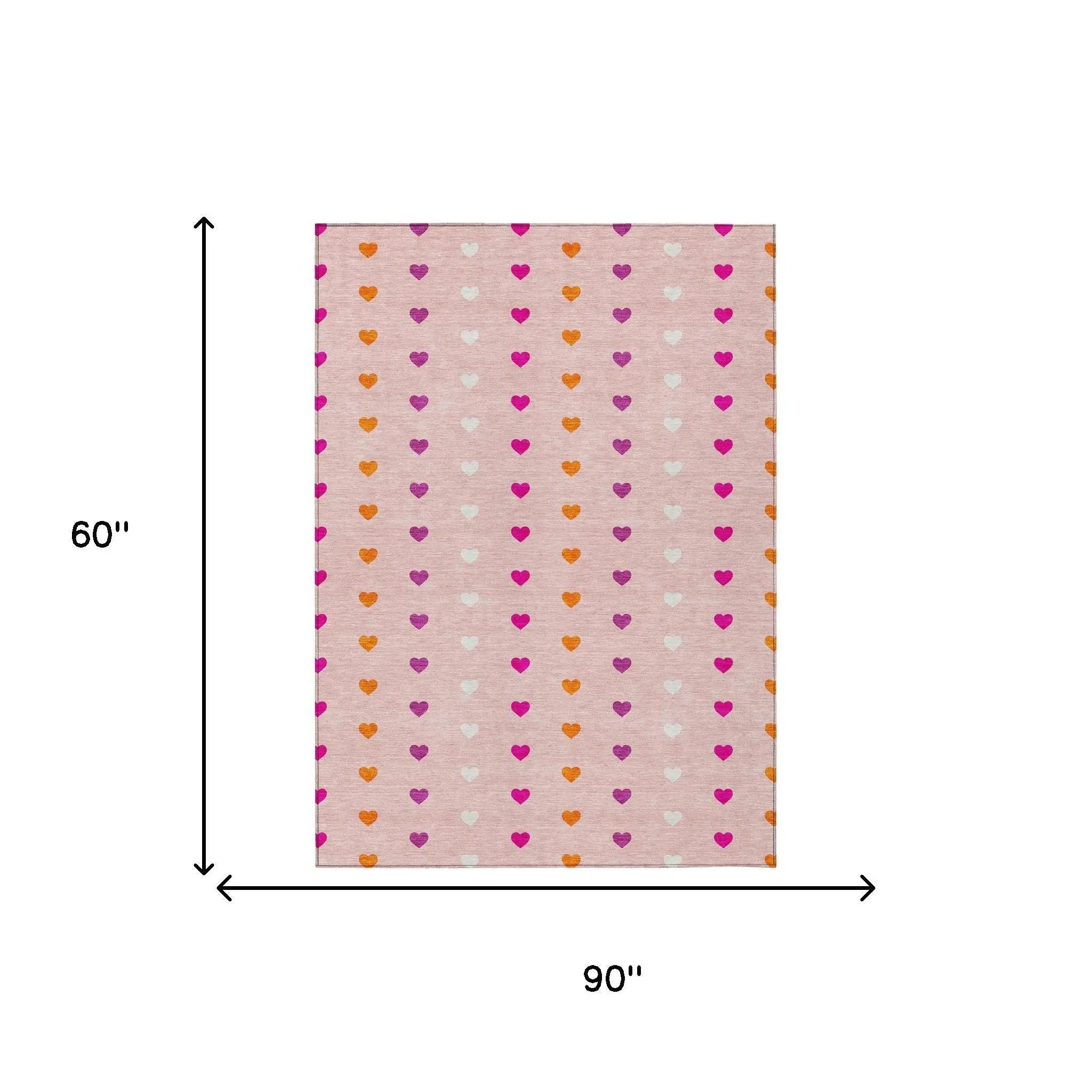 5' X 8' Pink And Ivory Geometric Washable Indoor Outdoor Area Rug Homeroots Outdoor