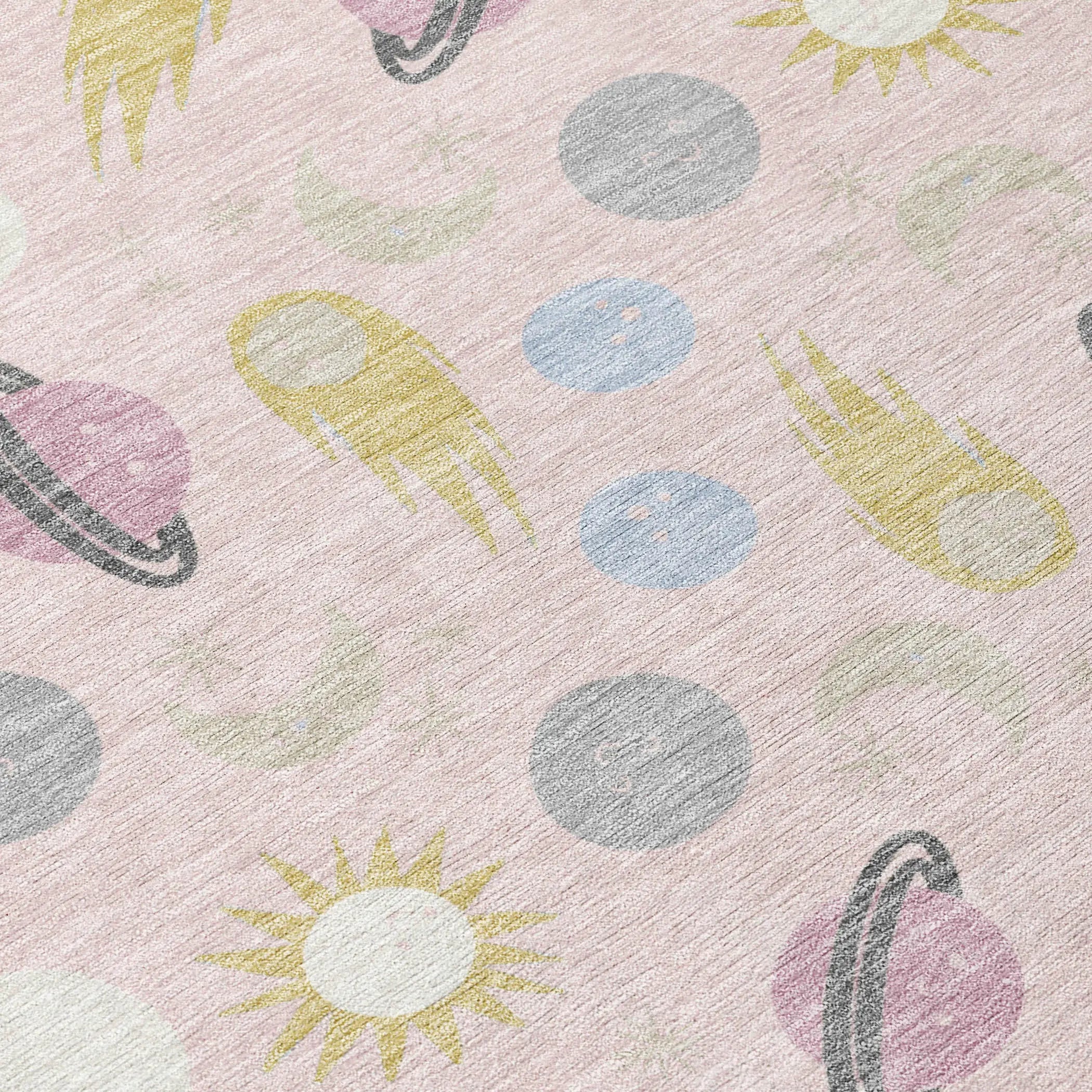 5' X 8' Pink And Ivory Geometric Washable Indoor Outdoor Area Rug Homeroots Outdoor