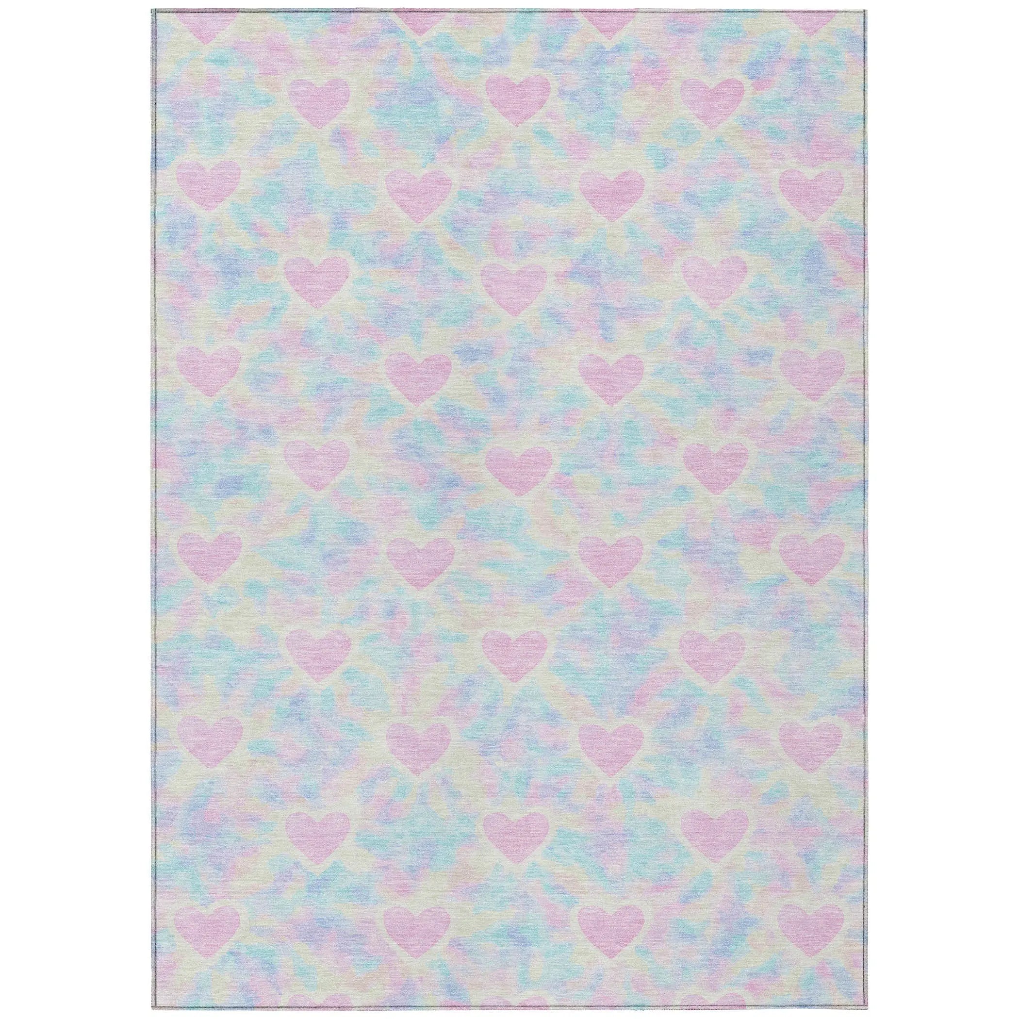 5' X 8' Pink And Ivory Geometric Washable Indoor Outdoor Area Rug Homeroots Outdoor