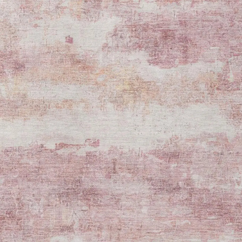 5' X 8' Pink And Tan Abstract Washable Indoor Outdoor Area Rug Homeroots Outdoor