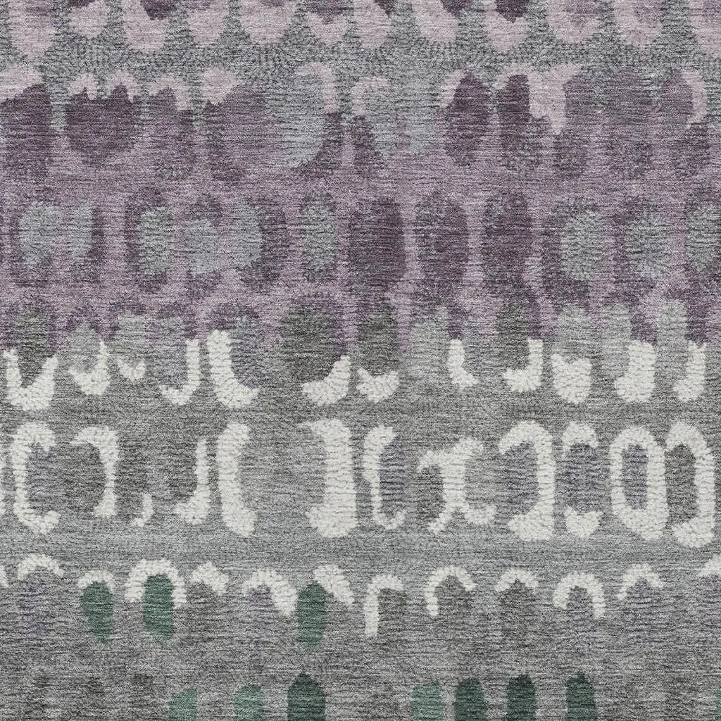 5' X 8' Plum And Gray Geometric Washable Indoor Outdoor Area Rug Homeroots Outdoor