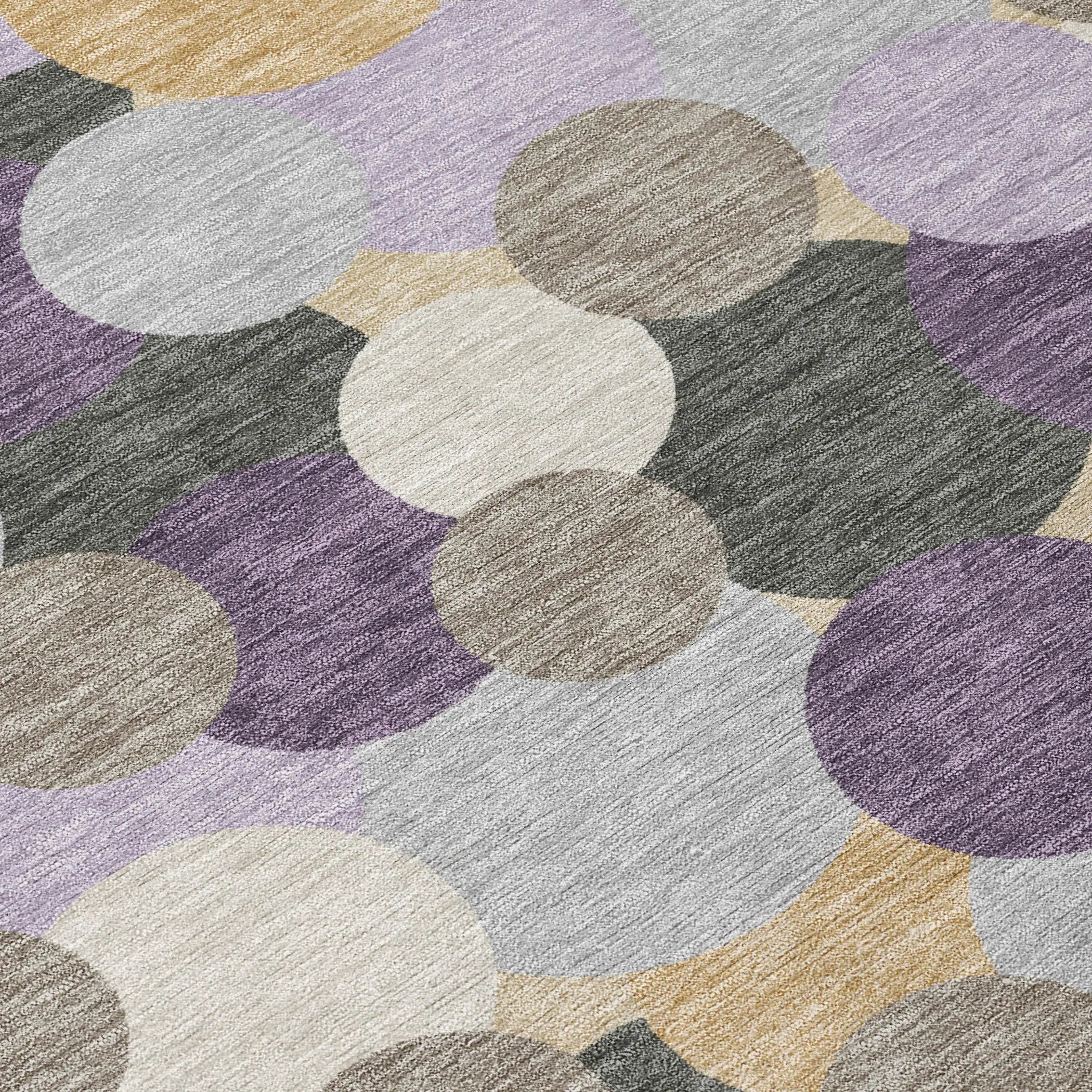 5' X 8' Plum And Lavender Geometric Washable Indoor Outdoor Area Rug Homeroots Outdoor