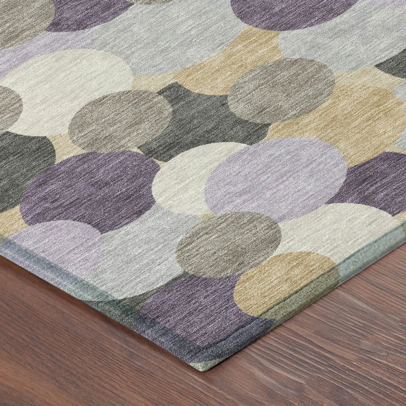 5' X 8' Plum And Lavender Geometric Washable Indoor Outdoor Area Rug Homeroots Outdoor