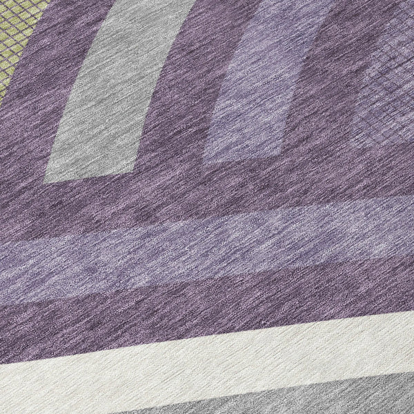 5' X 8' Plum And Purple Abstract Washable Indoor Outdoor Area Rug Homeroots Outdoor