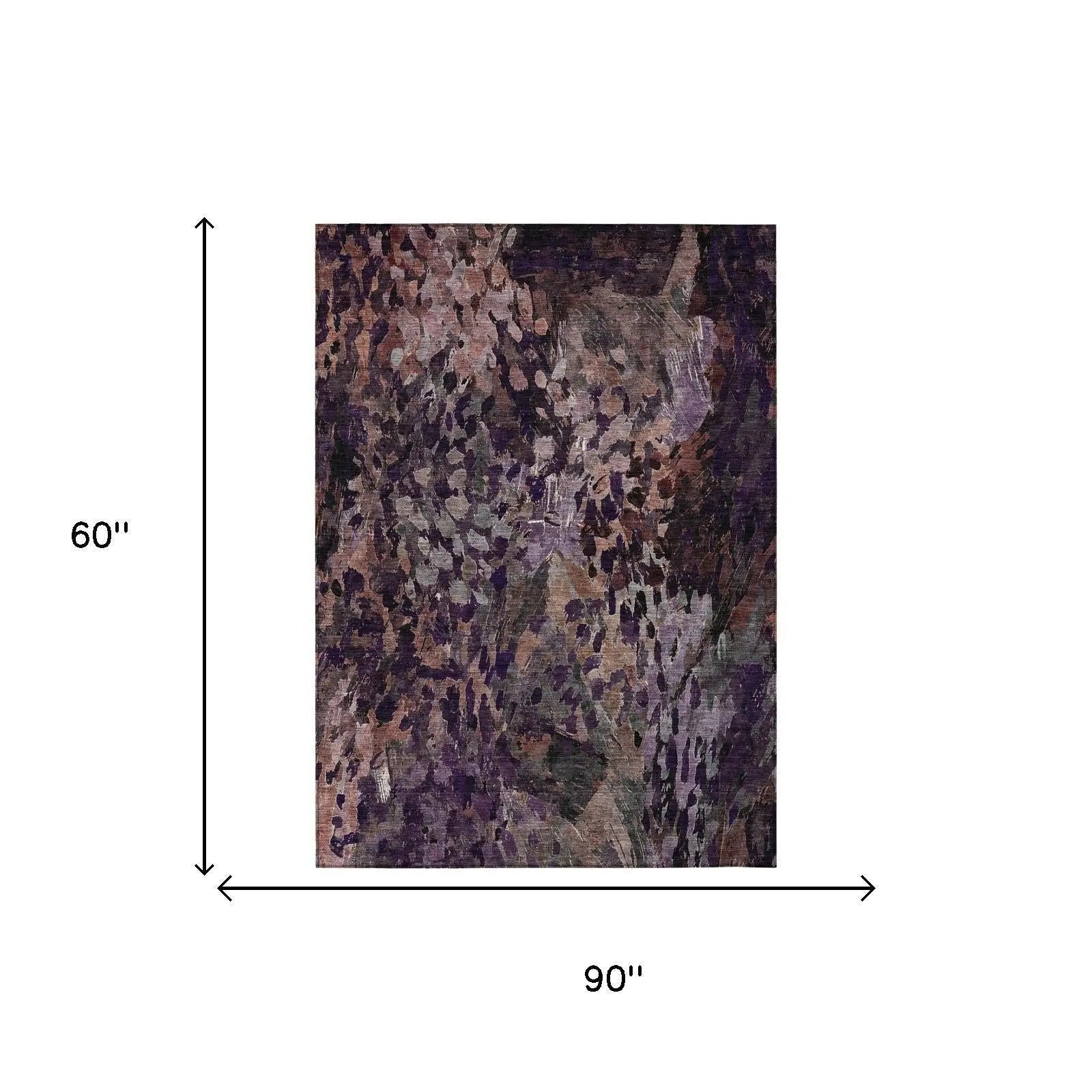 5' X 8' Plum And Purple Abstract Washable Indoor Outdoor Area Rug Homeroots Outdoor