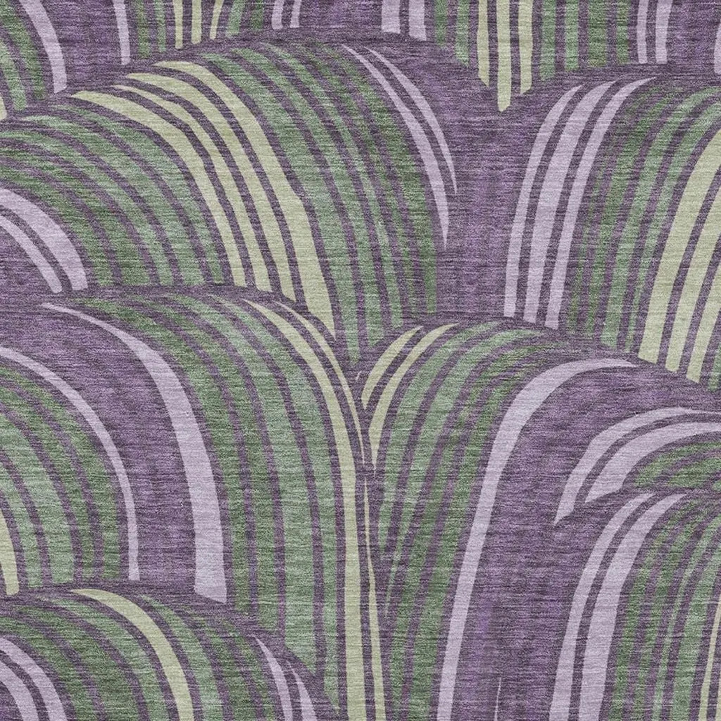 5' X 8' Plum And Purple Abstract Washable Indoor Outdoor Area Rug Homeroots Outdoor