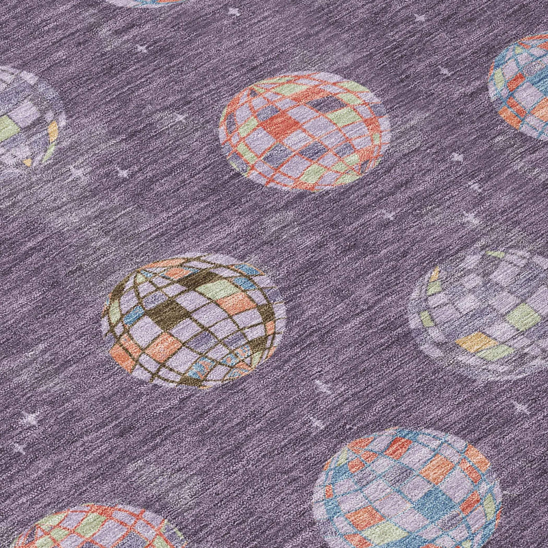 5' X 8' Plum And Purple Geometric Washable Indoor Outdoor Area Rug Homeroots Outdoor