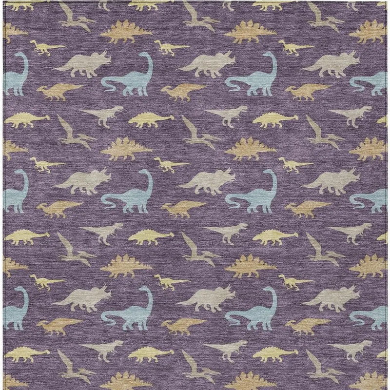 5' X 8' Plum And Purple Geometric Washable Indoor Outdoor Area Rug Homeroots Outdoor