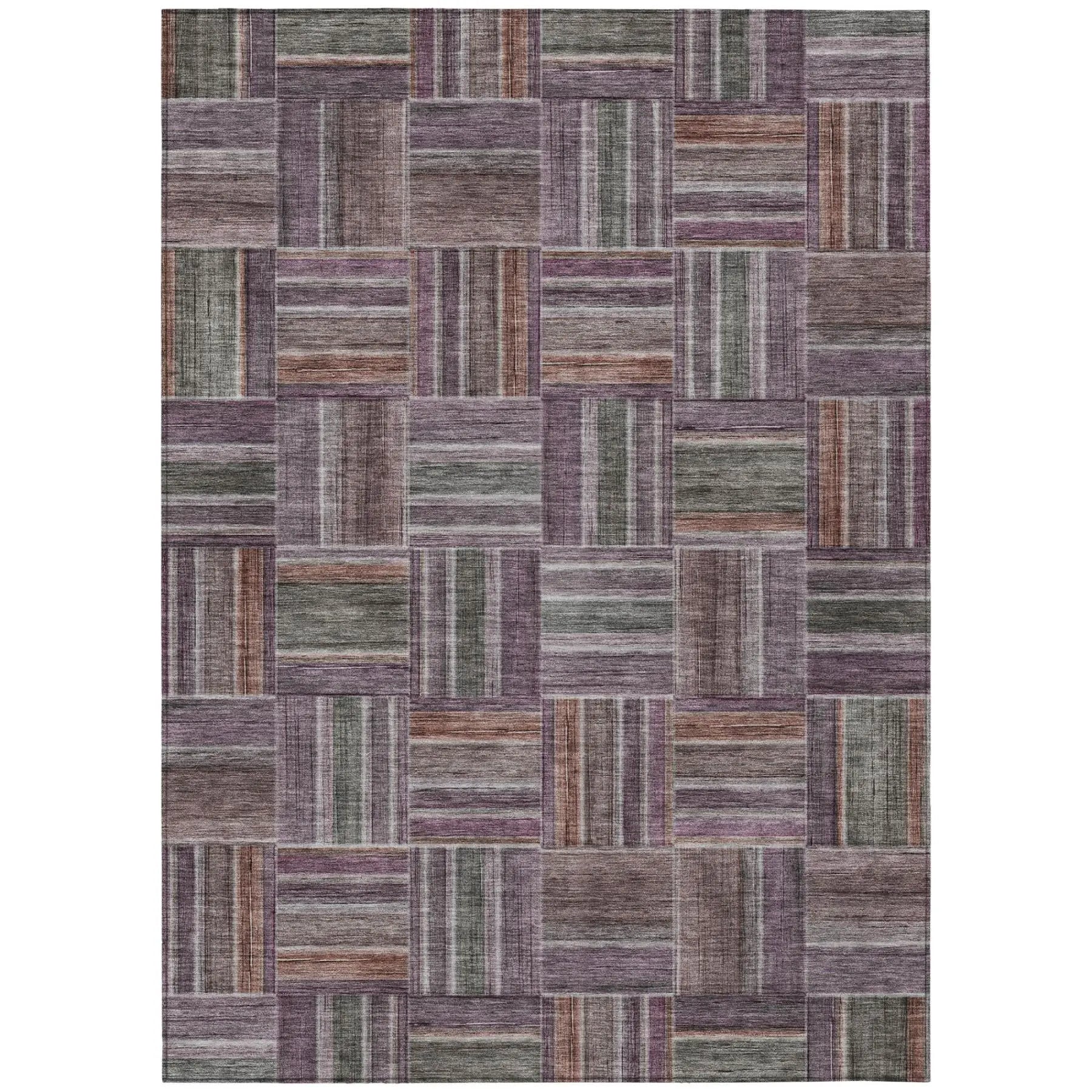 5' X 8' Plum And Purple Geometric Washable Indoor Outdoor Area Rug Homeroots Outdoor