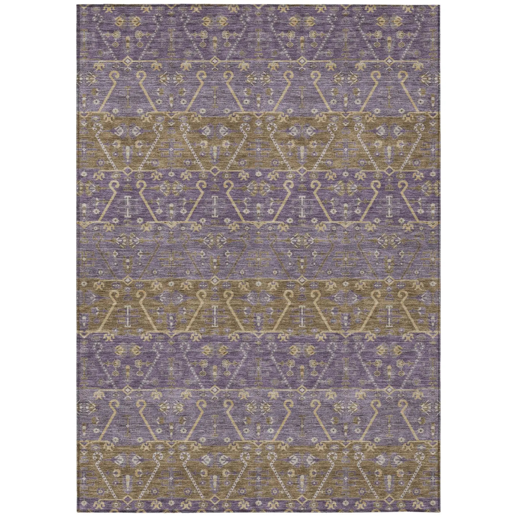 5' X 8' Plum And Purple Oriental Washable Indoor Outdoor Area Rug Homeroots Outdoor