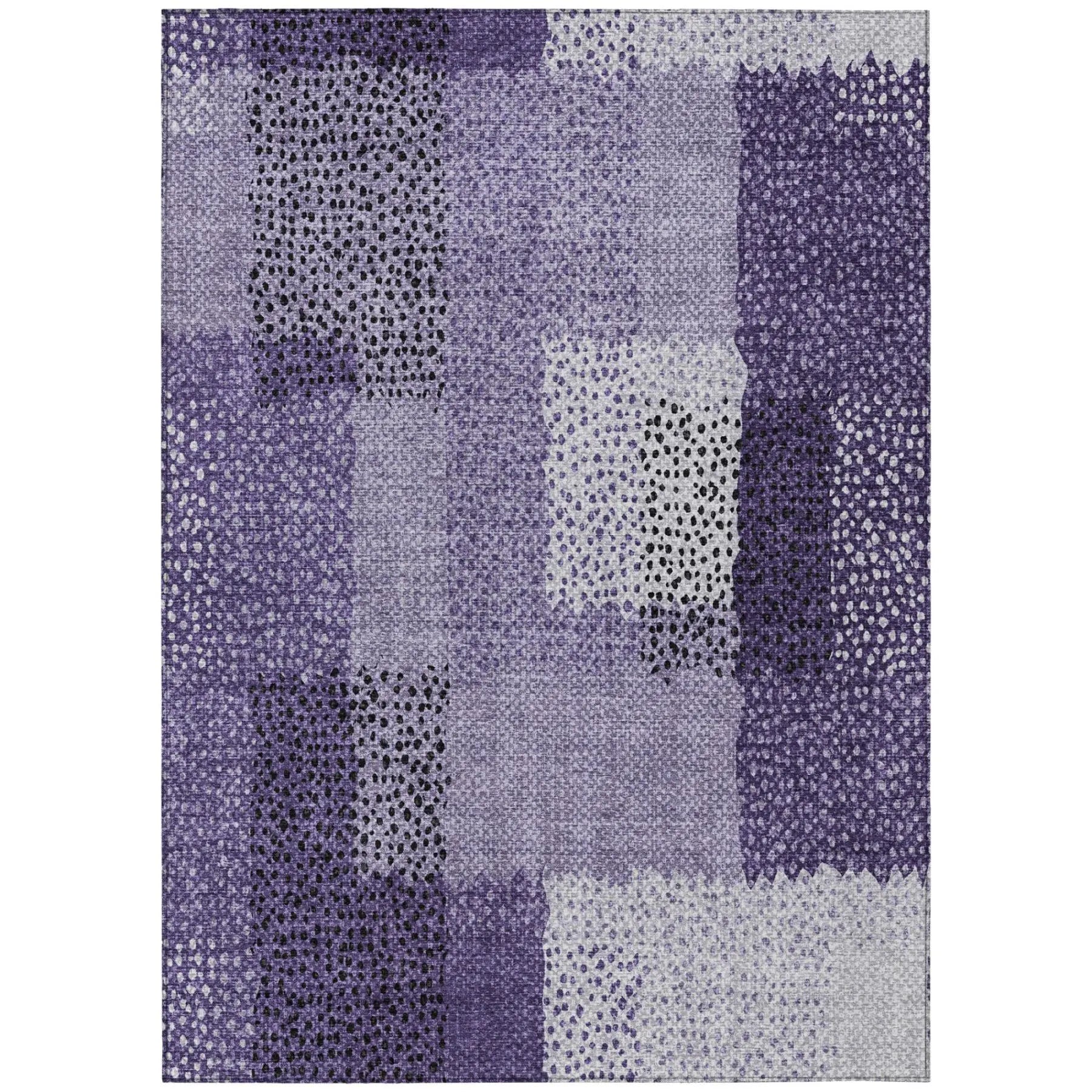 5' X 8' Purple And Lavender Abstract Washable Indoor Outdoor Area Rug Homeroots Outdoor