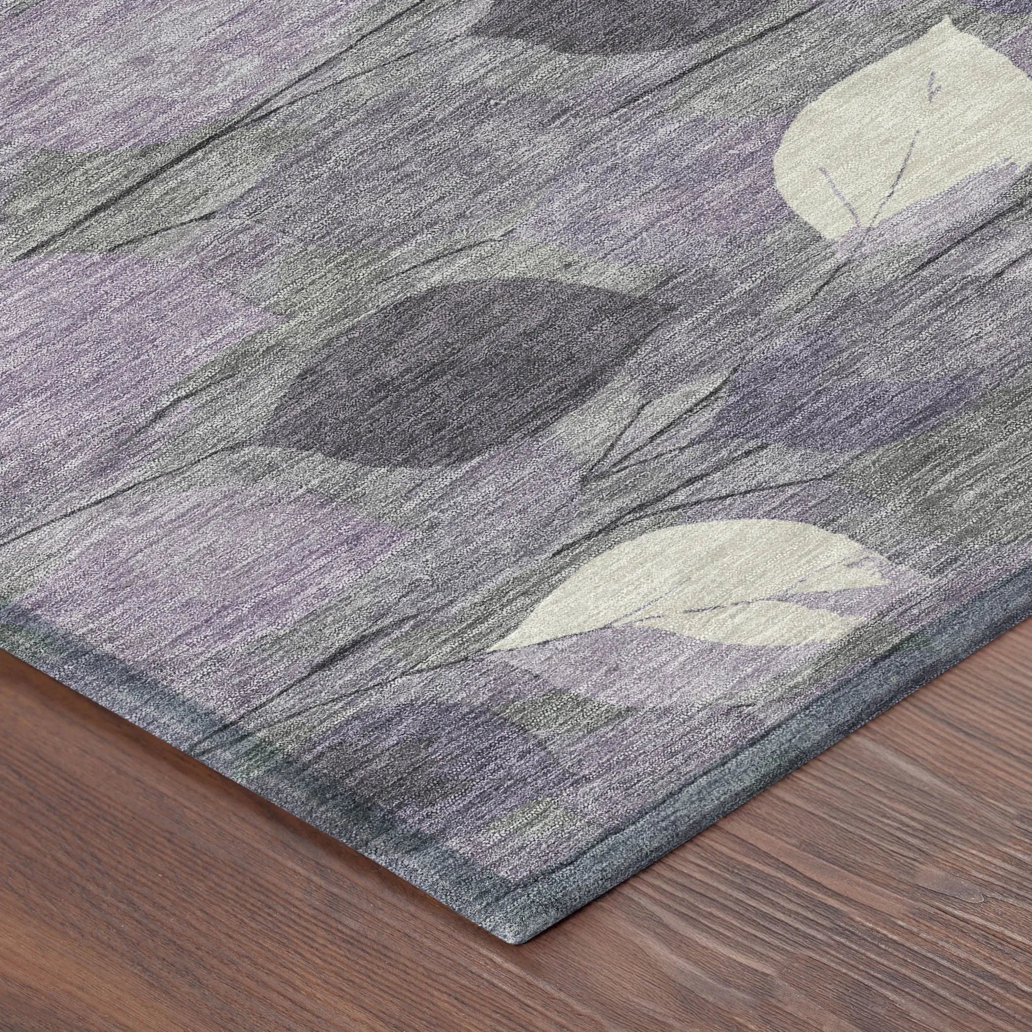 5' X 8' Purple And Lavender Floral Washable Indoor Outdoor Area Rug Homeroots Outdoor