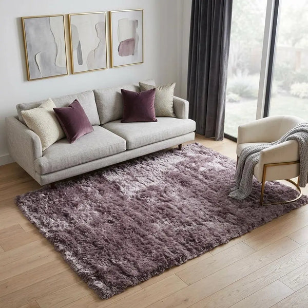 5' X 8' Purple And Pink Shag Hand Tufted Area Rug Homeroots Home Decor