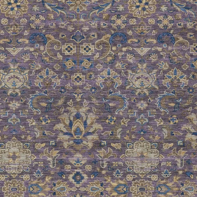 5' X 8' Purple And Plum Floral Medallion Washable Indoor Outdoor Area Rug Homeroots Outdoor