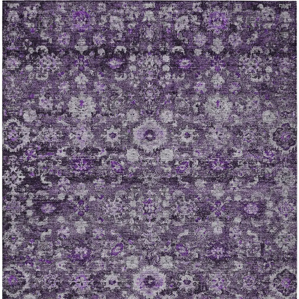 5' X 8' Purple Lilac And Lavender Oriental Washable Indoor Outdoor Area Rug Homeroots Outdoor