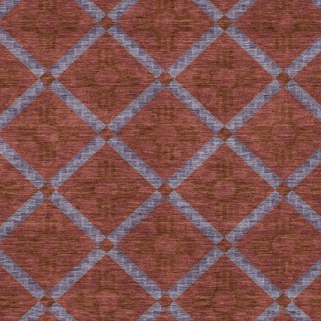 5' X 8' Red And Green Geometric Washable Indoor Outdoor Area Rug Homeroots Outdoor