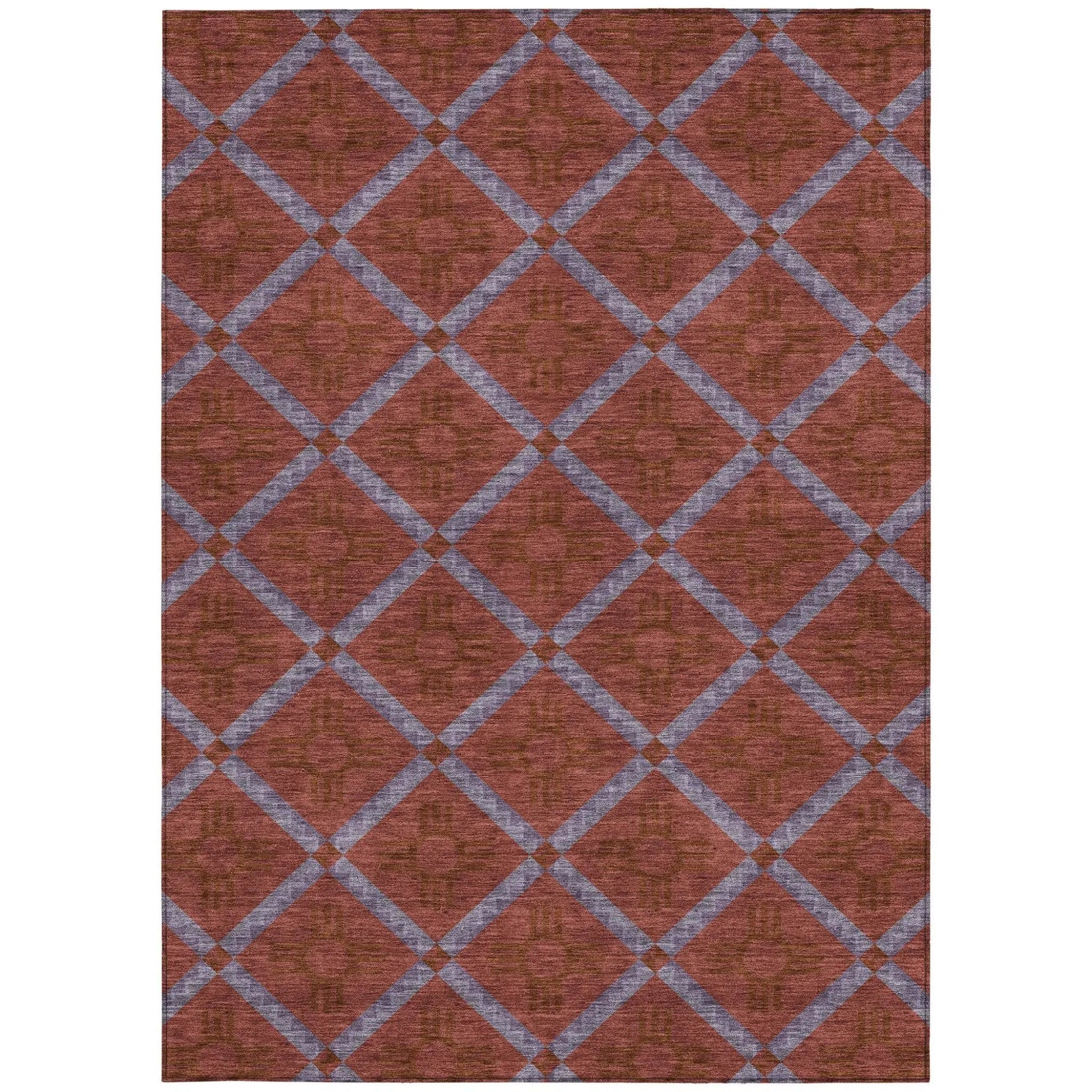 5' X 8' Red And Green Geometric Washable Indoor Outdoor Area Rug Homeroots Outdoor