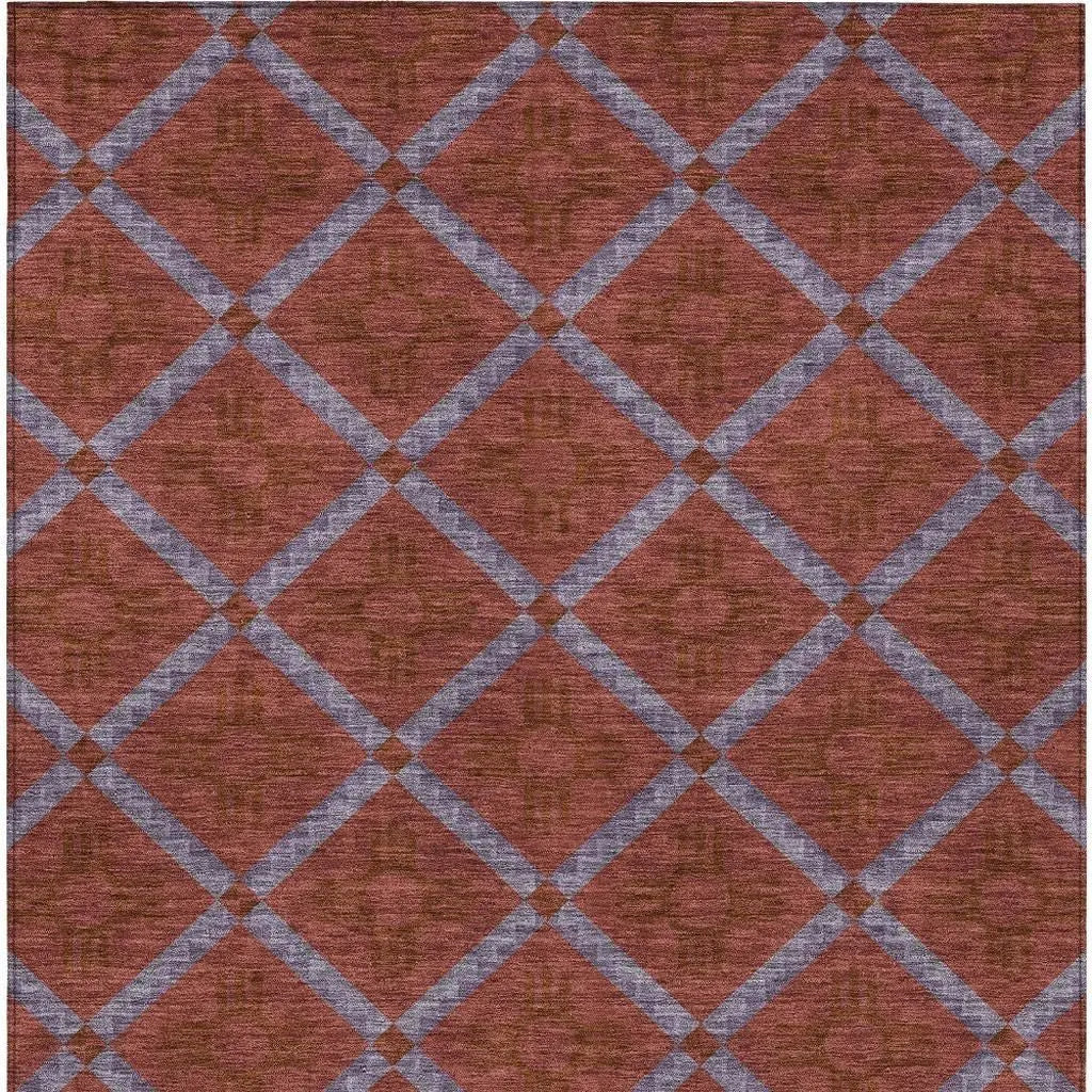 5' X 8' Red And Green Geometric Washable Indoor Outdoor Area Rug Homeroots Outdoor