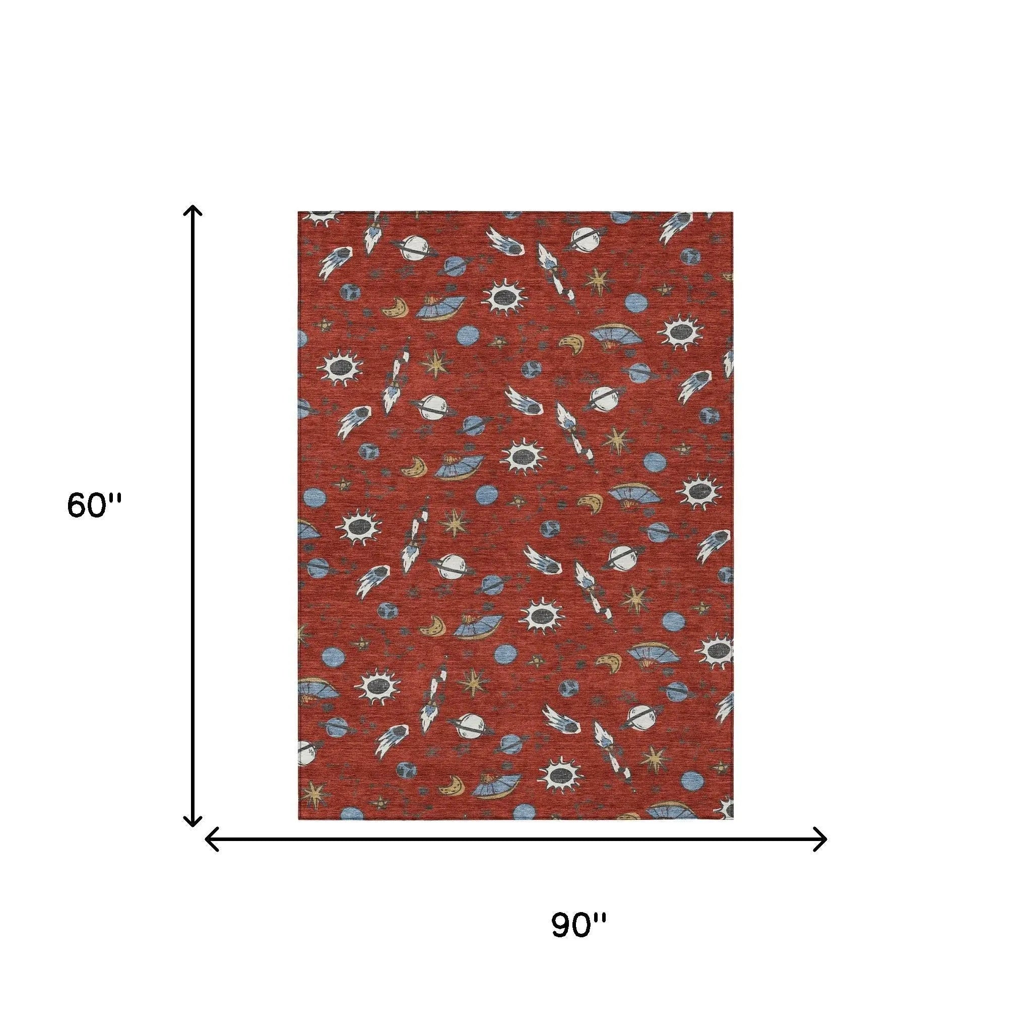5' X 8' Red And Ivory Animal Print Washable Indoor Outdoor Area Rug Homeroots Outdoor