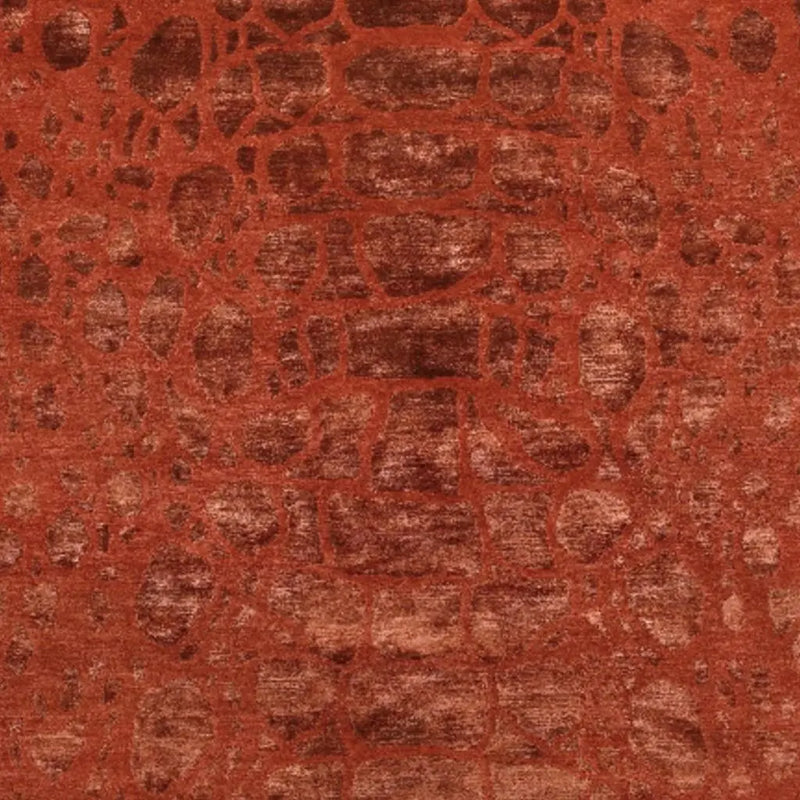 5' X 8' Red And Orange Animal Print Hand Knotted Area Rug Homeroots Home Decor