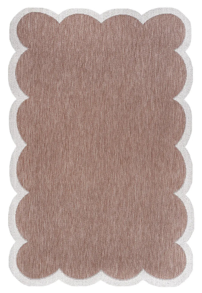 5' X 8' Rose And Cream Indoor Outdoor Area Rug Homeroots Outdoor