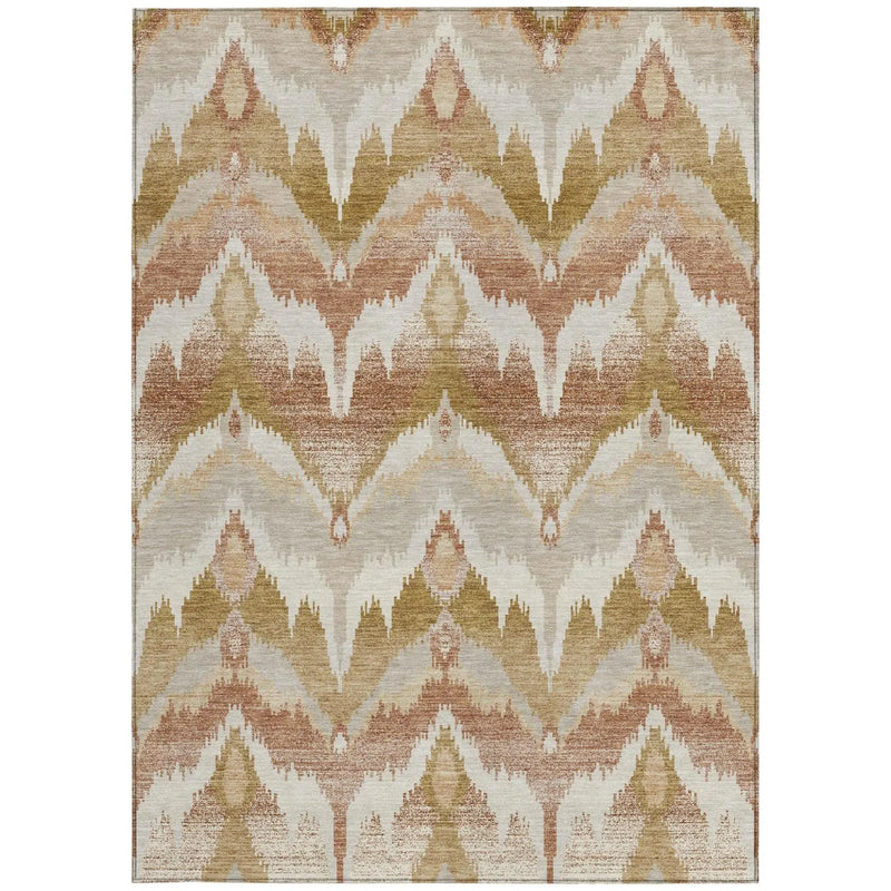 5' X 8' Rust And Orange Abstract Washable Indoor Outdoor Area Rug Homeroots Outdoor