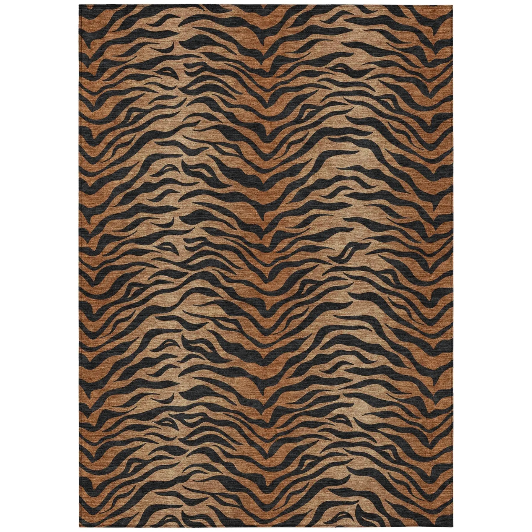 5' X 8' Rust And Orange Animal Print Washable Indoor Outdoor Area Rug Homeroots Outdoor
