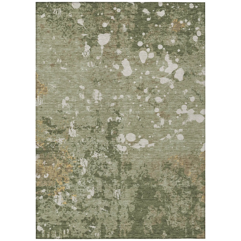 5' X 8' Sage And Beige Abstract Washable Indoor Outdoor Area Rug Homeroots Outdoor