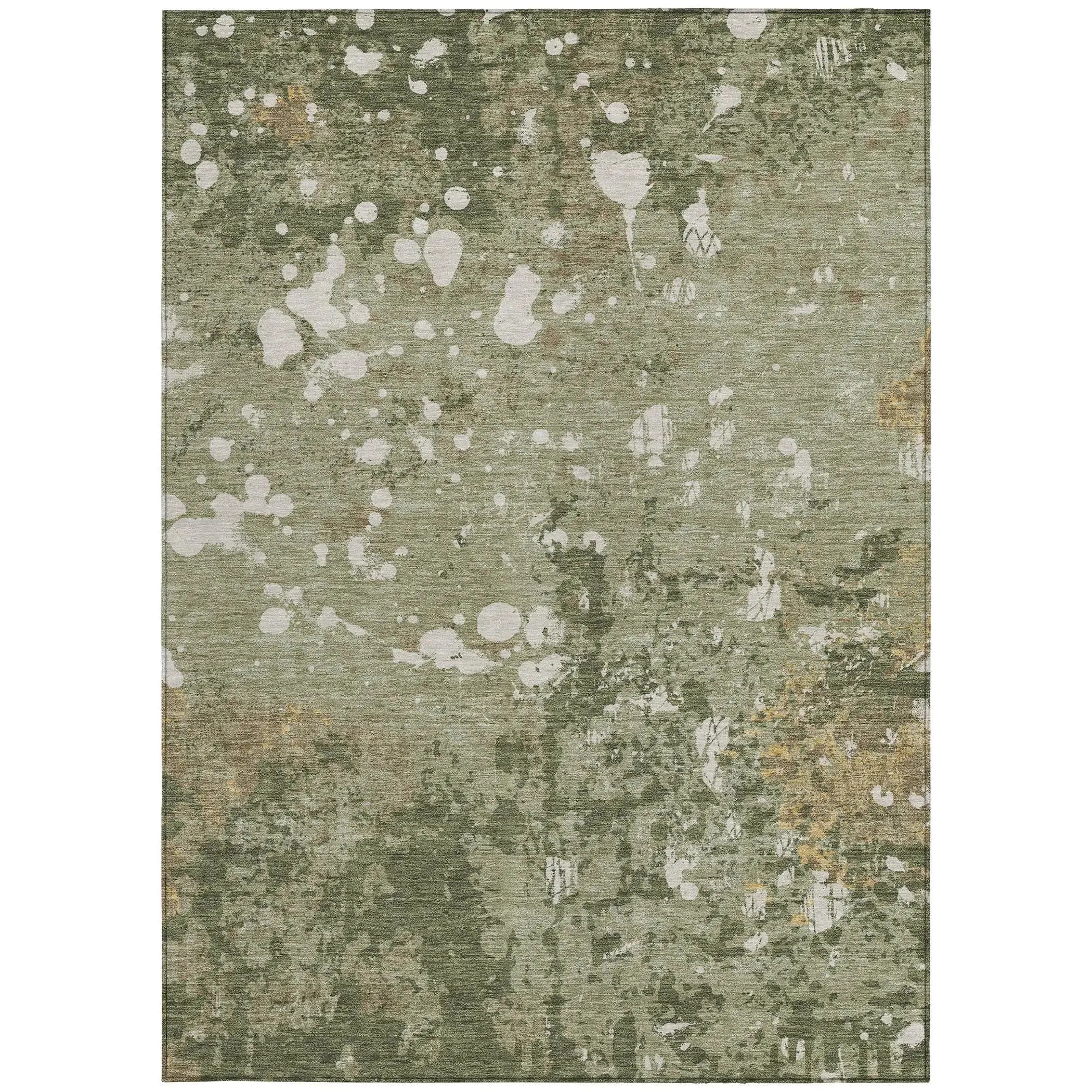 5' X 8' Sage And Beige Abstract Washable Indoor Outdoor Area Rug Homeroots Outdoor