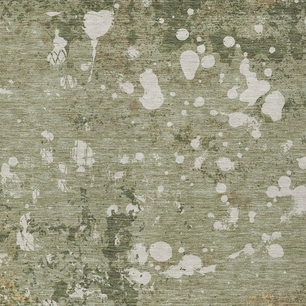 5' X 8' Sage And Beige Abstract Washable Indoor Outdoor Area Rug Homeroots Outdoor