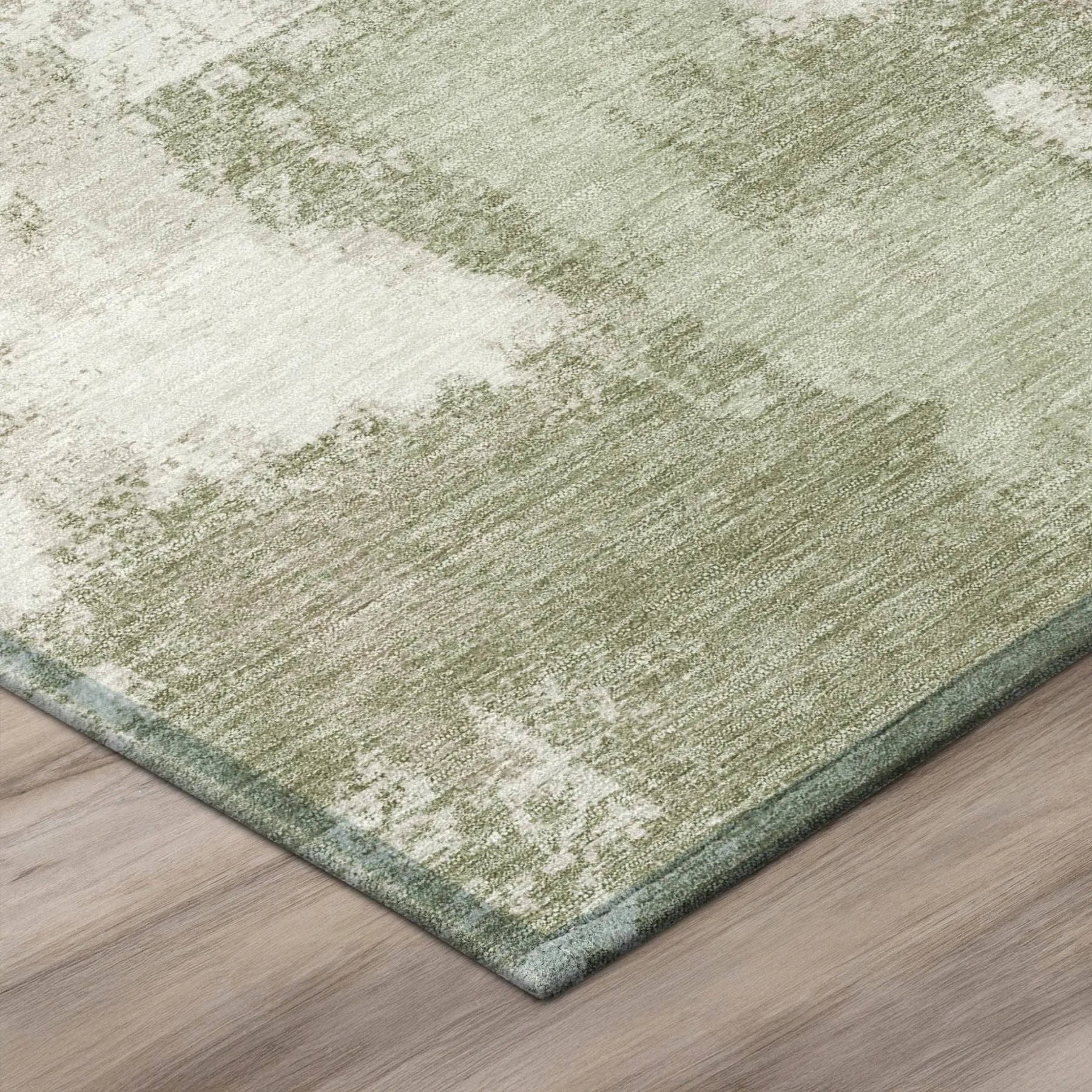 5' X 8' Sage And Green Abstract Washable Indoor Outdoor Area Rug Homeroots Outdoor