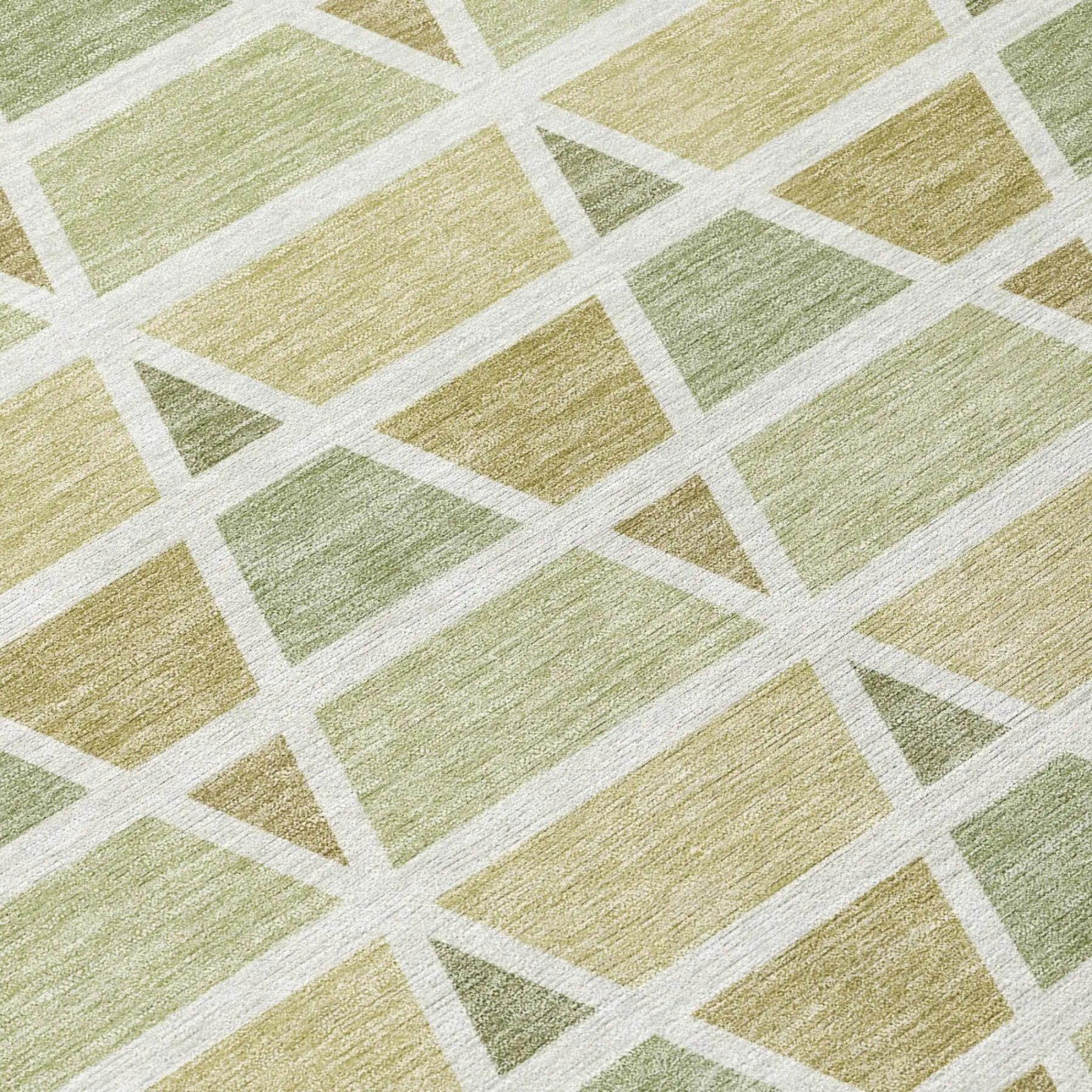 5' X 8' Sage And Green Geometric Washable Indoor Outdoor Area Rug Homeroots Outdoor