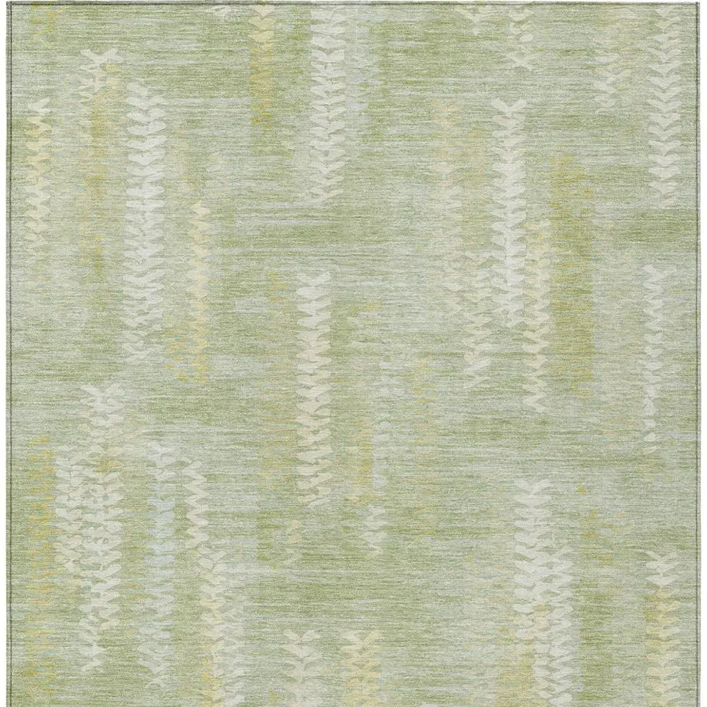 5' X 8' Sage And Green Striped Washable Indoor Outdoor Area Rug Homeroots Outdoor