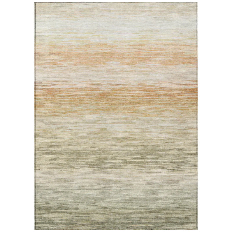 5' X 8' Sage And Green Striped Washable Indoor Outdoor Area Rug Homeroots Outdoor