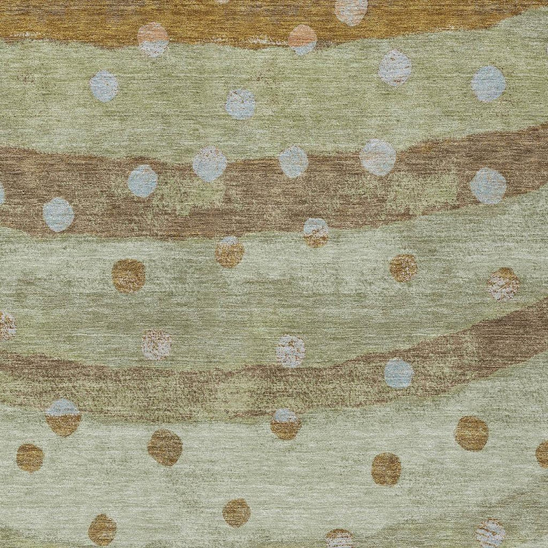 5' X 8' Sage And Green Striped Washable Indoor Outdoor Area Rug Homeroots Outdoor