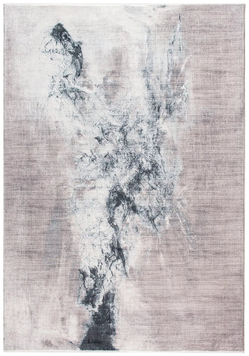 5' X 8' Sand Ivory And Black Abstract Area Rug Homeroots Home Decor