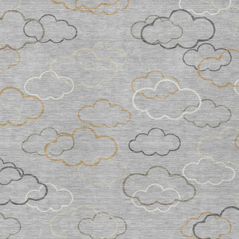 5' X 8' Silver And Beige Abstract Washable Indoor Outdoor Area Rug Homeroots Outdoor