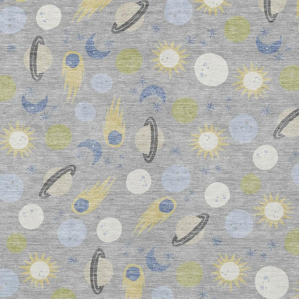 5' X 8' Silver And Blue Geometric Washable Indoor Outdoor Area Rug Homeroots Outdoor